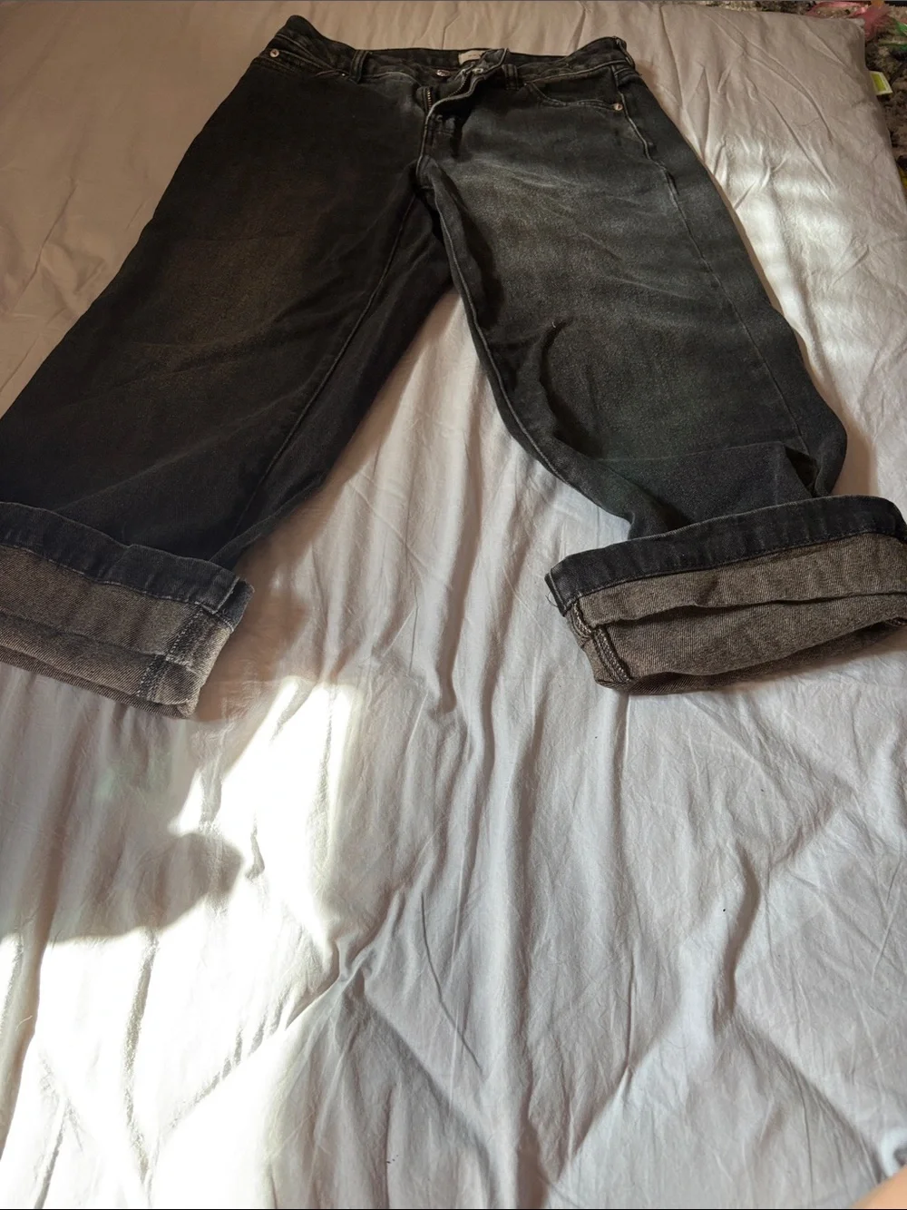 PacSun Black Wide-Leg Washed Jeans